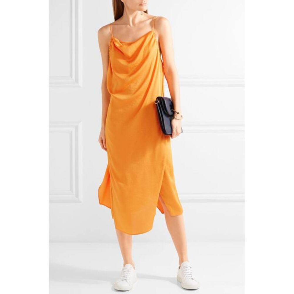 IRO Altara Midi Dress Sunflower Asymmetrical Strappy Size FR 34 US 2‎ Revolve